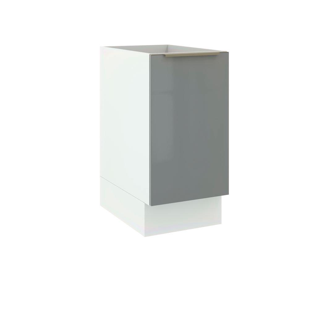 Balcão Madesa Lux 40 cm 1 Porta - Branco/Cinza Balcão Madesa Lux 40 cm 1 Porta - Branco/Cinza