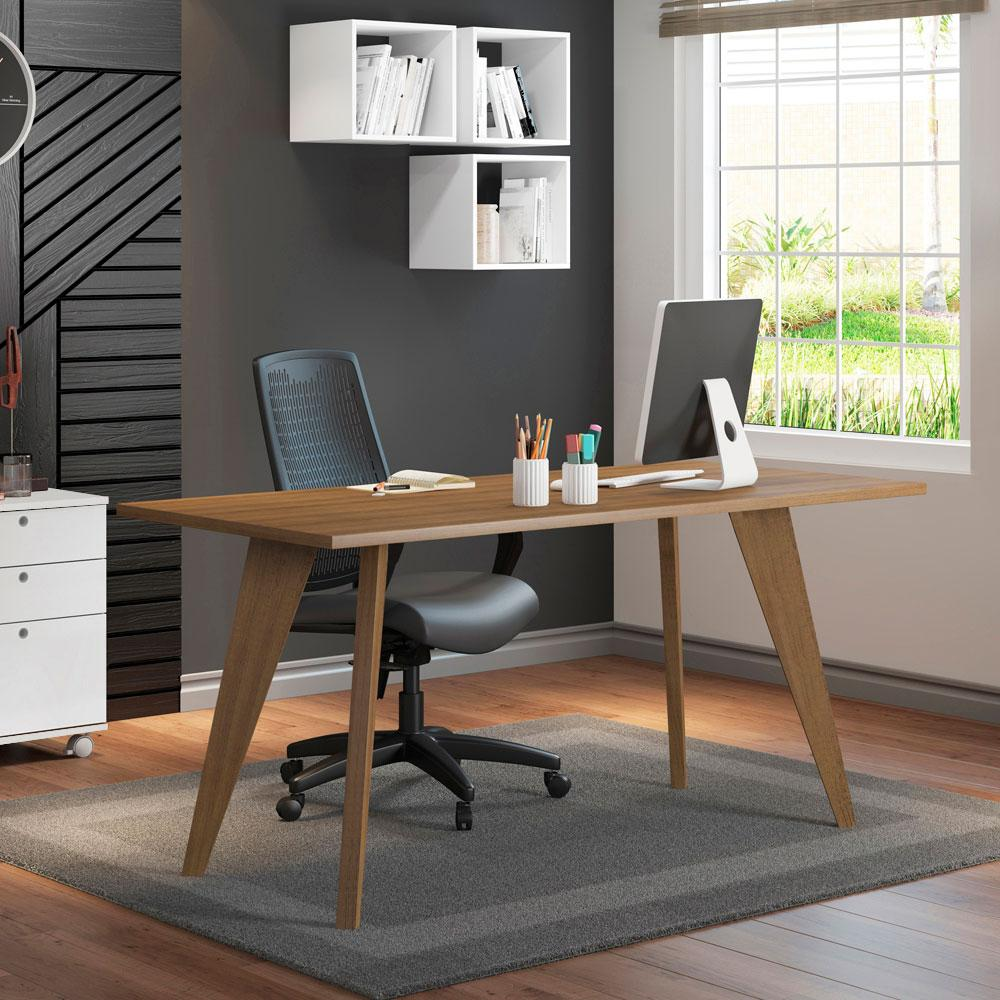 Mesa Madesa Retangular para Escritório com Tampo de Madeira 5319 Mesa Madesa Retangular para Escritório com Tampo de Madeira 5319