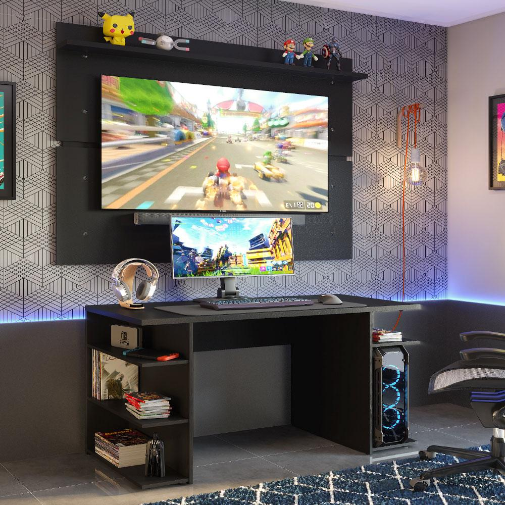 Mesa para Computador Gamer e Painel TV Madesa - Preto Mesa para Computador Gamer e Painel TV Madesa - Preto