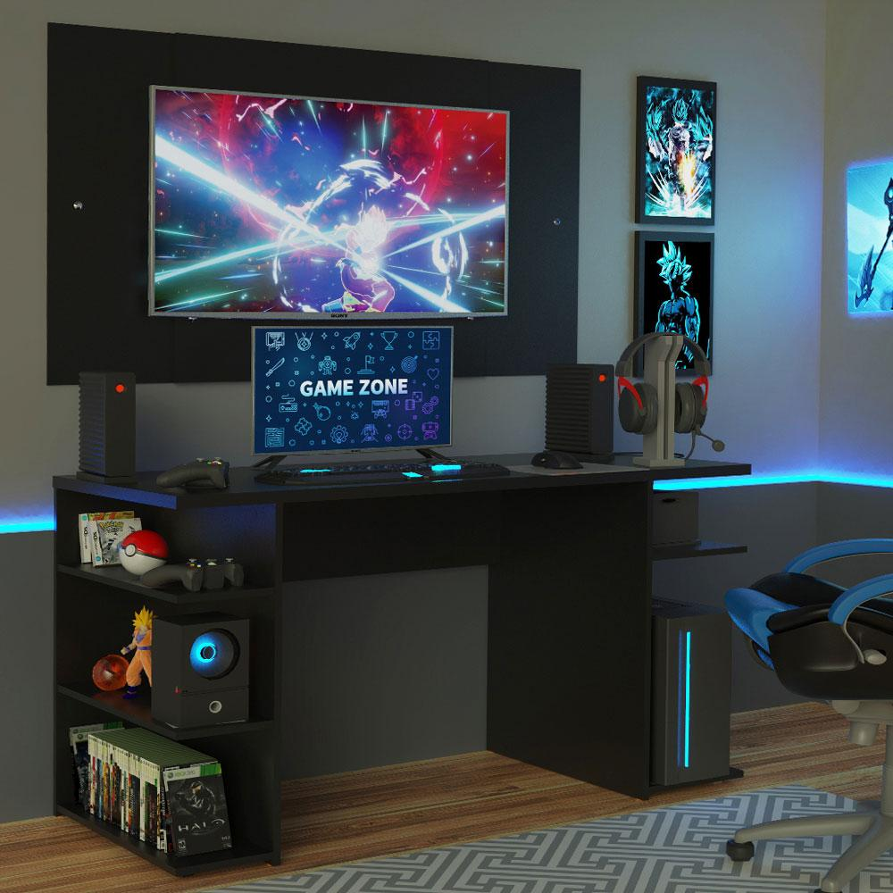 Mesa para Computador Gamer e Painel até 58 Madesa - Preto Mesa para Computador Gamer e Painel até 58 Madesa - Preto