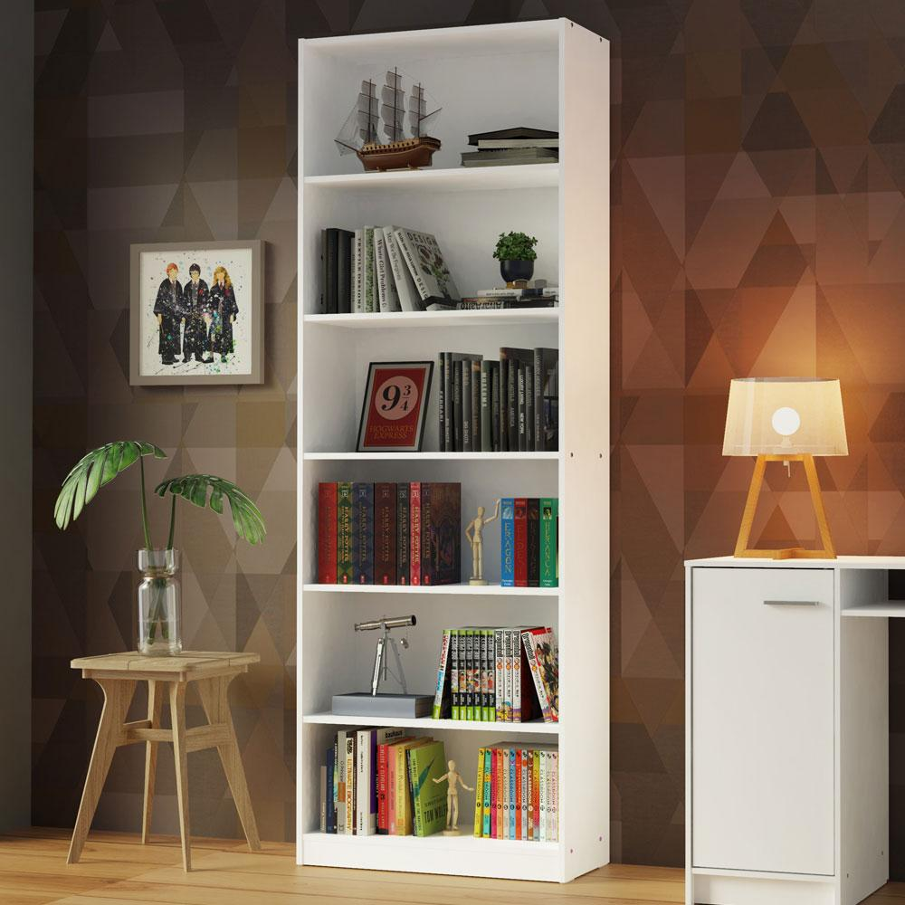 Estante Livreiro Madesa 6908 com 6 Nichos - Branco Estante Livreiro Madesa 6908 com 6 Nichos - Branco