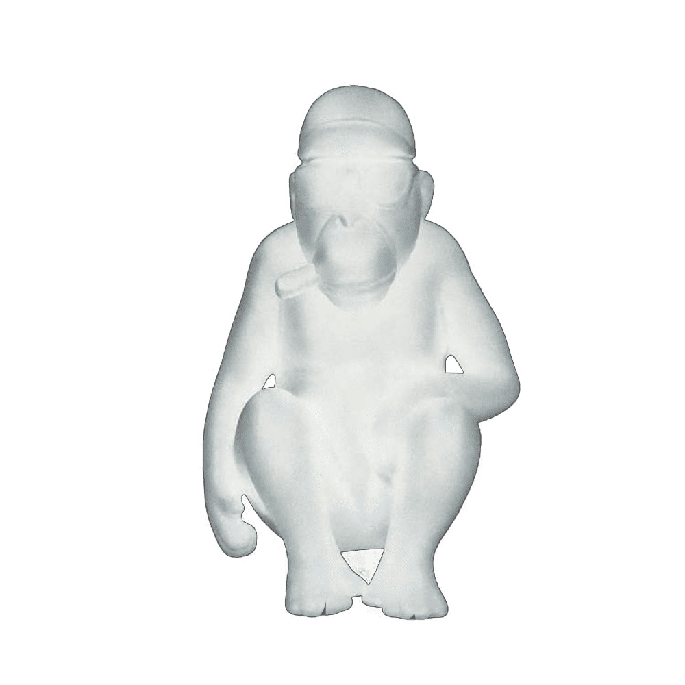 Macaquinho Decorativo Estiloso Tabaco Branco Cerâmica Macaquinho Decorativo Estiloso Tabaco Branco Cerâmica