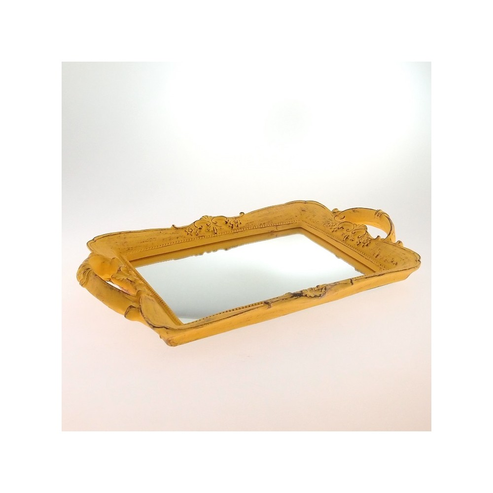 Bandeja Espelhada Retro Amarelo Provençal 20x30XCm Bandeja Espelhada Retro Amarelo Provençal 20x30XCm