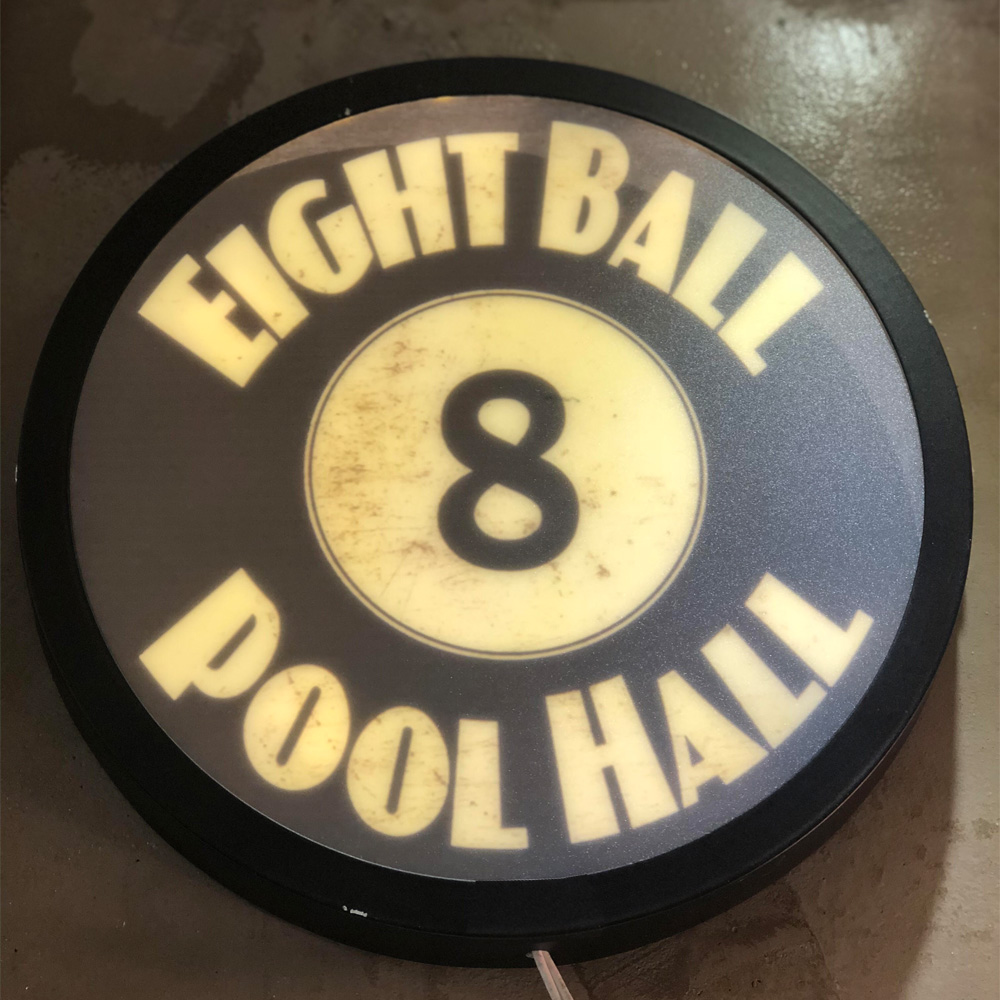 Placa Luminária Decorativa Led Eight Ball Preto Metal 30x30 Placa Luminária Decorativa Led Eight Ball Preto Metal 30x30
