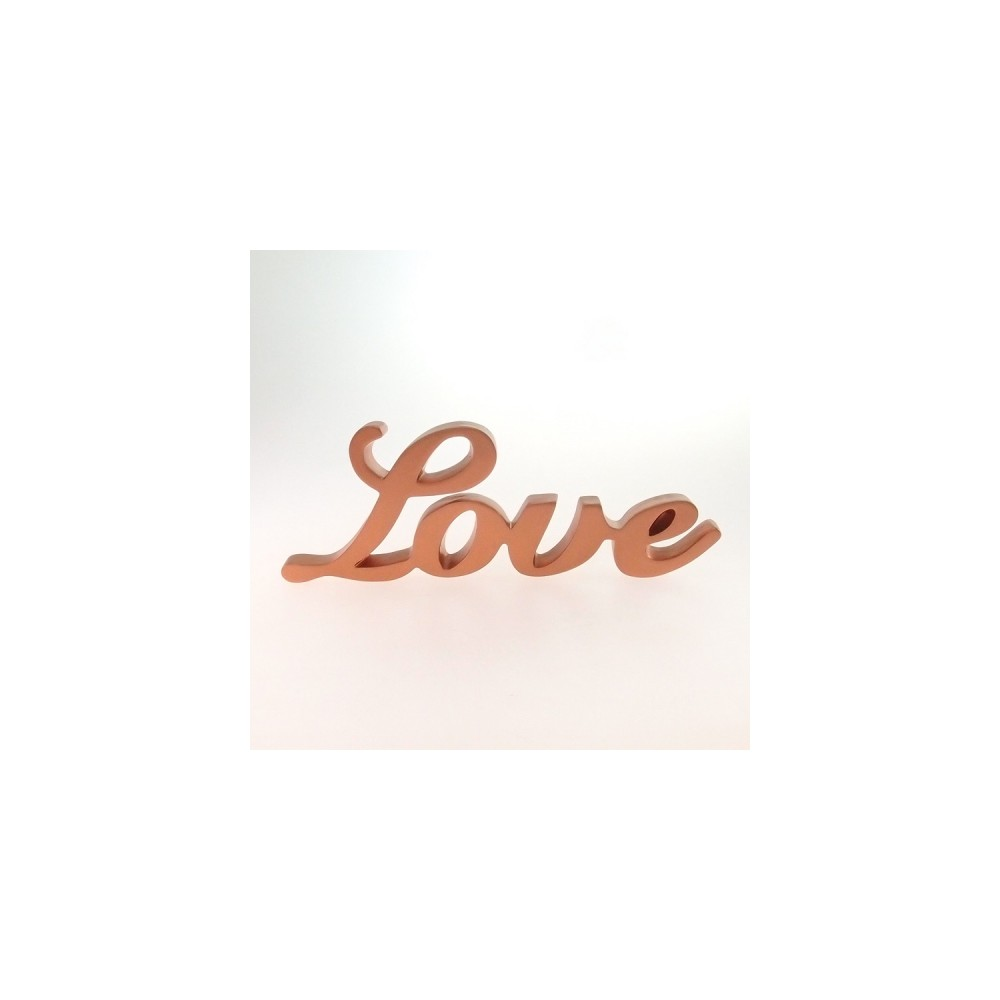 Letreiro Love Decorativo Para Mesa Cor Cobre 9x25Cm Letreiro Love Decorativo Para Mesa Cor Cobre 9x25Cm