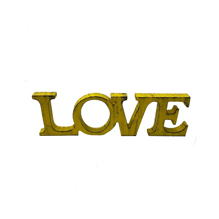 Palavra Love Resina Decorativa Presentes Amarela 10x31x2cm Palavra Love Resina Decorativa Presentes Amarela 10x31x2cm