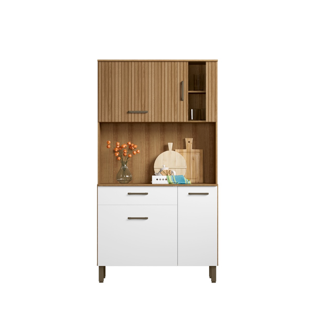 Kit Armário De Cozinha Compacta Branco Viena Plus Com 4 Portas e 1 Gaveta Vp Kit Armário De Cozinha Compacta Branco Viena Plus Com 4 Portas e 1 Gaveta Vp