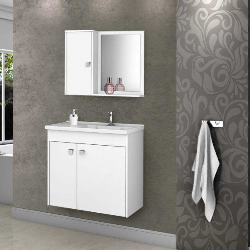 Conjunto Gabinete e Espelheira Colmar Branco Conjunto Gabinete e Espelheira Colmar Branco
