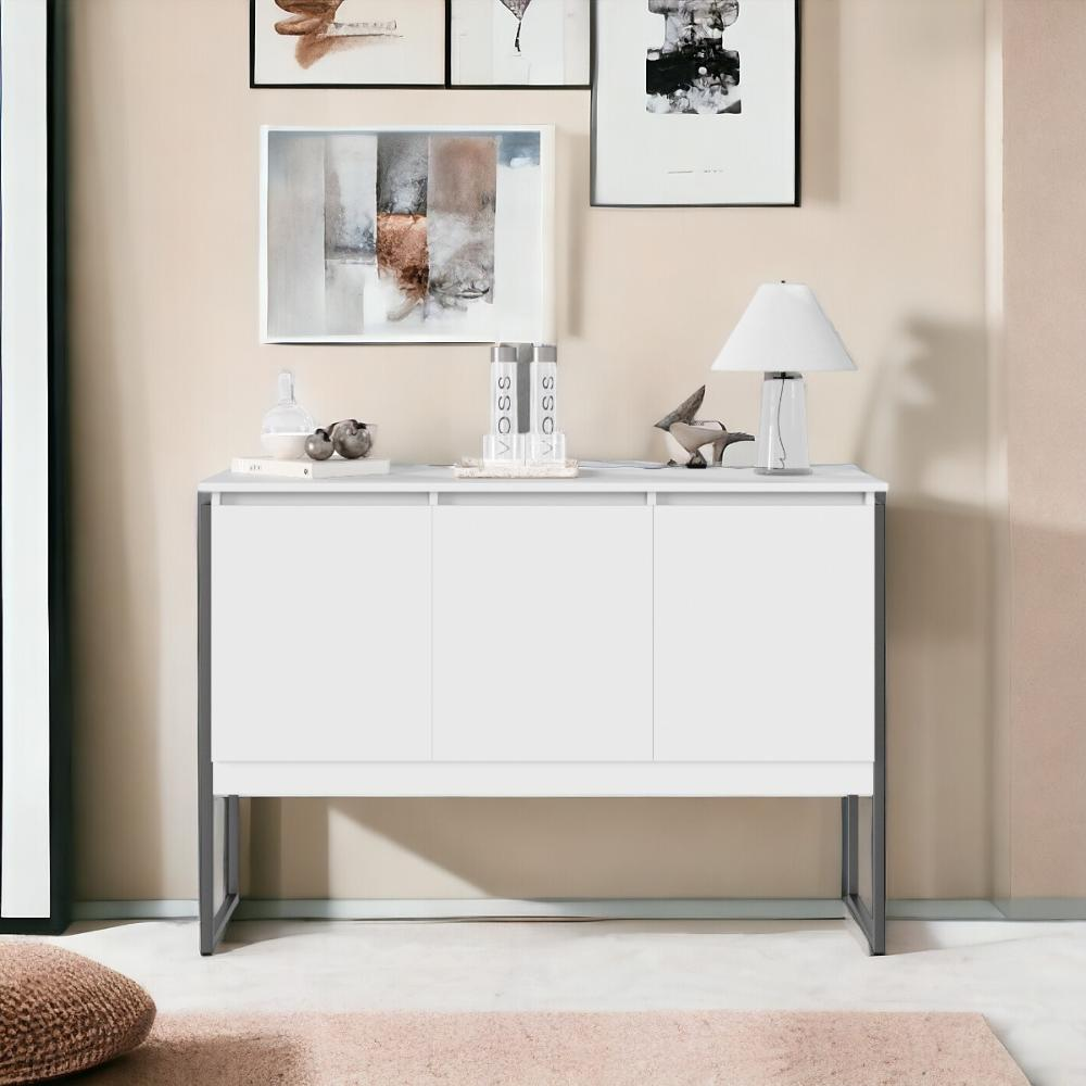 Buffet Aparador com 3 Portas Miami Branco Preto Buffet Aparador com 3 Portas Miami Branco Preto