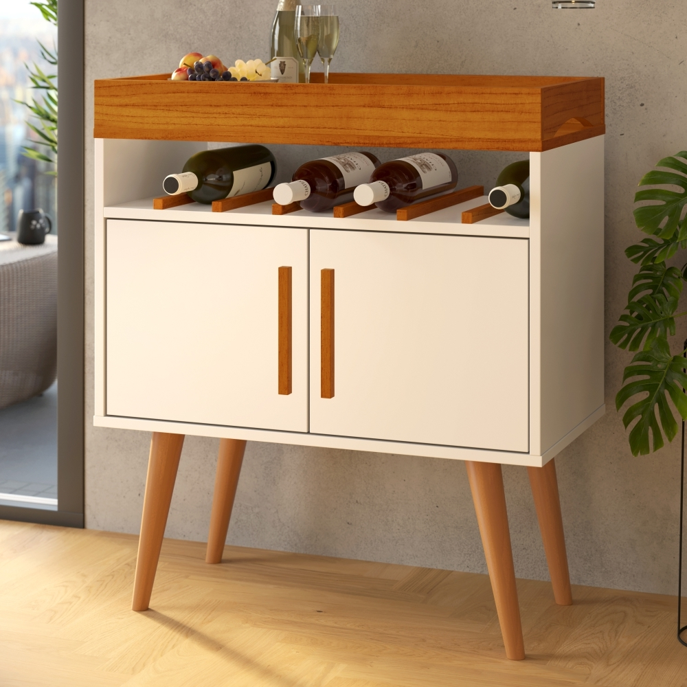Bancada Café Bari com 2 Portas Off White Caramelo Bancada Café Bari com 2 Portas Off White Caramelo