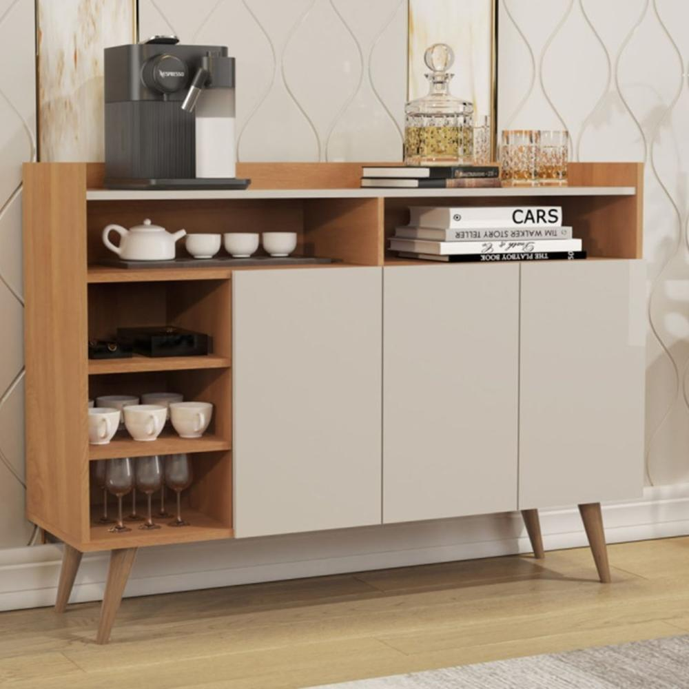 Buffet 3 Portas Gomez Nature/Off White Buffet 3 Portas Gomez Nature/Off White