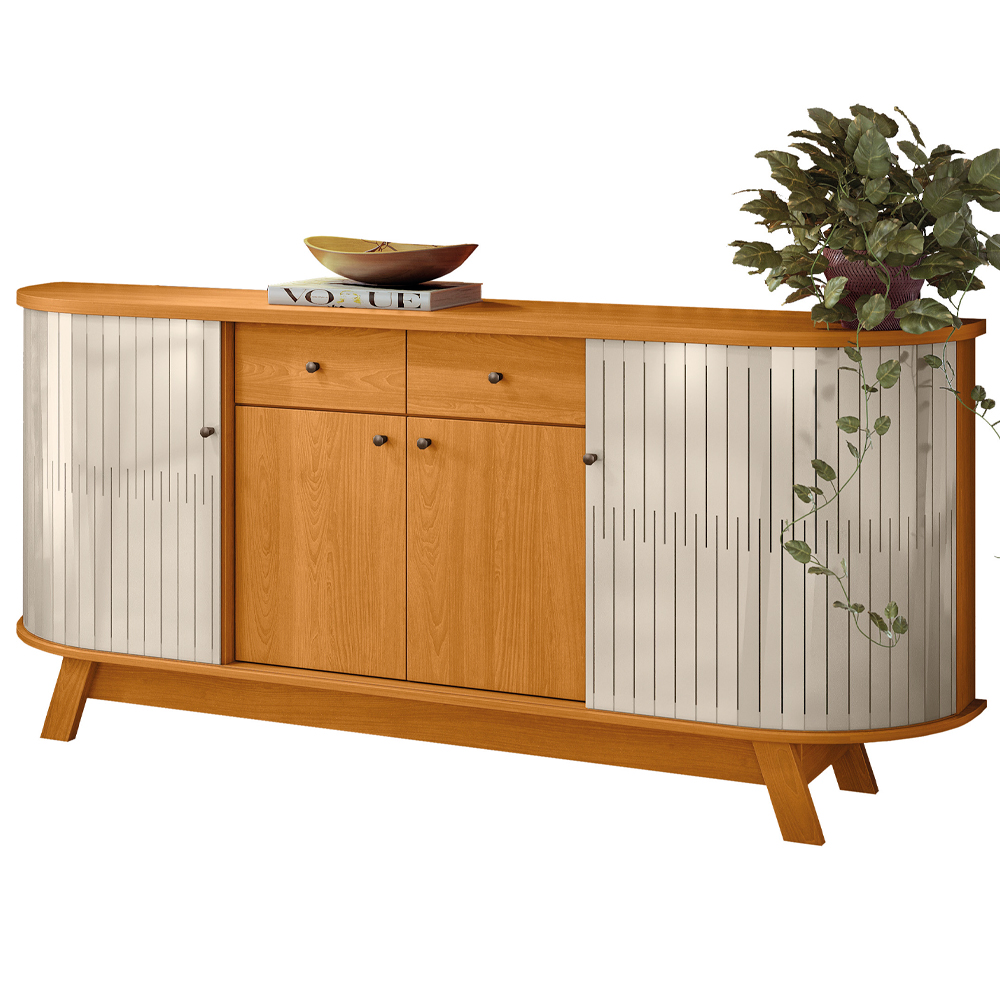 Buffet Aparador 4 Portas 183 cm Monaco Cinamomo Off White Madetec Buffet Aparador 4 Portas 183 cm Monaco Cinamomo Off White Madetec