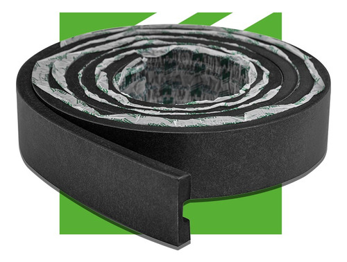 Eva Rodape Acabamento Ripado Laminado 2,5m - Urban Black-passa fio Eva Rodape Acabamento Ripado Laminado 2,5m - Urban Black-passa fio