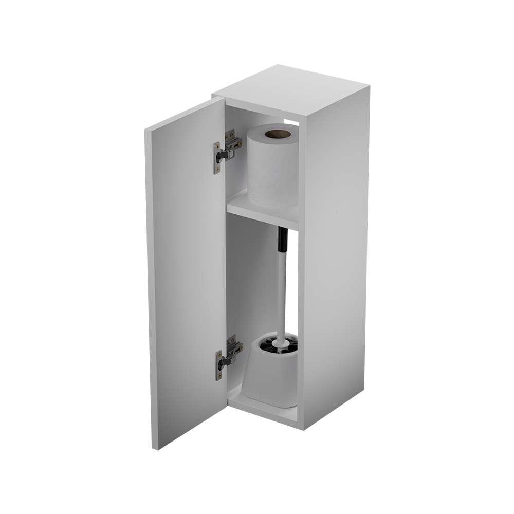Armário Organizador Multiuso Branco com Porta para Banheiro Armário Organizador Multiuso Branco com Porta para Banheiro
