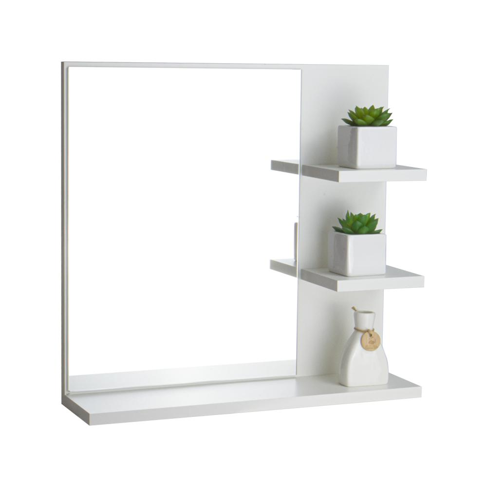 Espelho para Banheiro com Armário Branco Viena 45cm Espelho para Banheiro com Armário Branco Viena 45cm