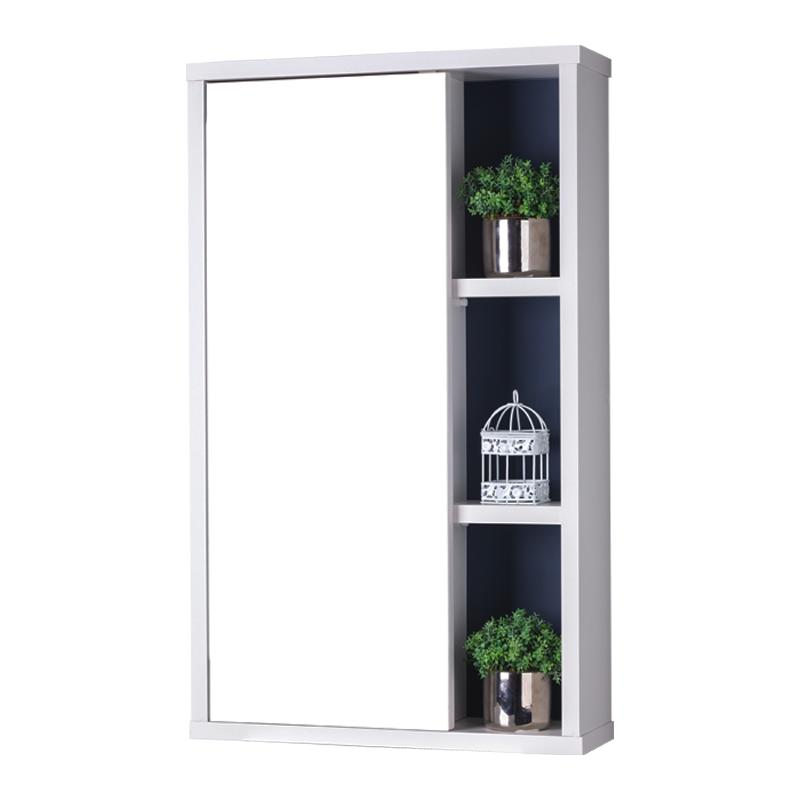 Espelho Milano para Banheiro com Armário Branco e Azul Marinho - 69 x 42cm Espelho Milano para Banheiro com Armário Branco e Azul Marinho - 69 x 42cm