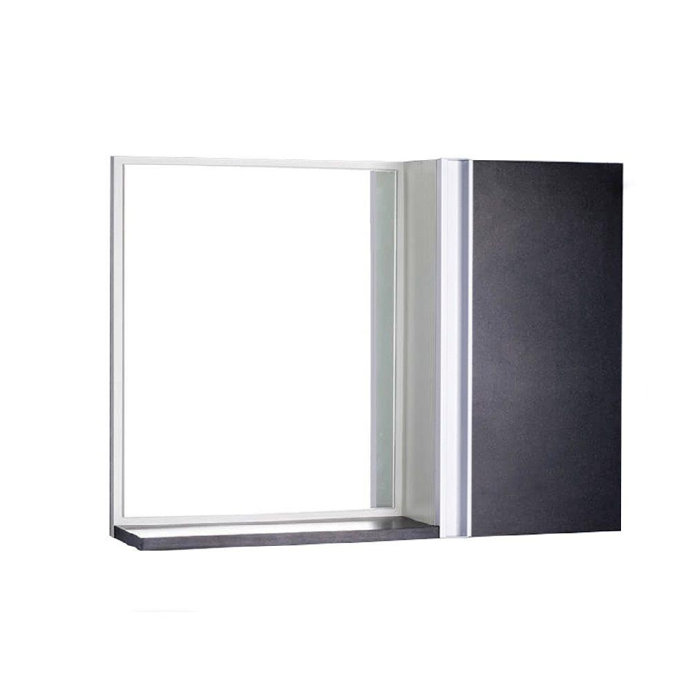 Espelho para Banheiro com Armário Preto e Branco Barra Vertical Espelho para Banheiro com Armário Preto e Branco Barra Vertical