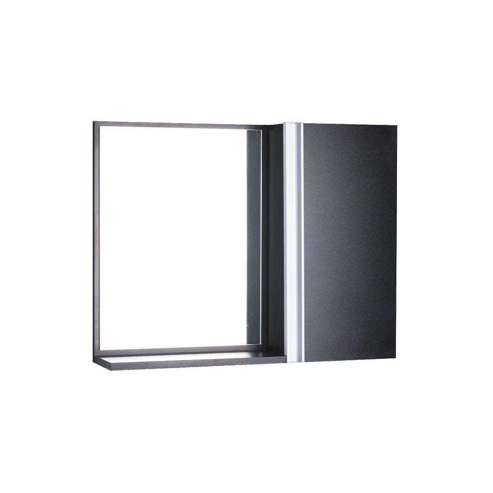 Espelho para Banheiro com Armário Preto Barra Vertical