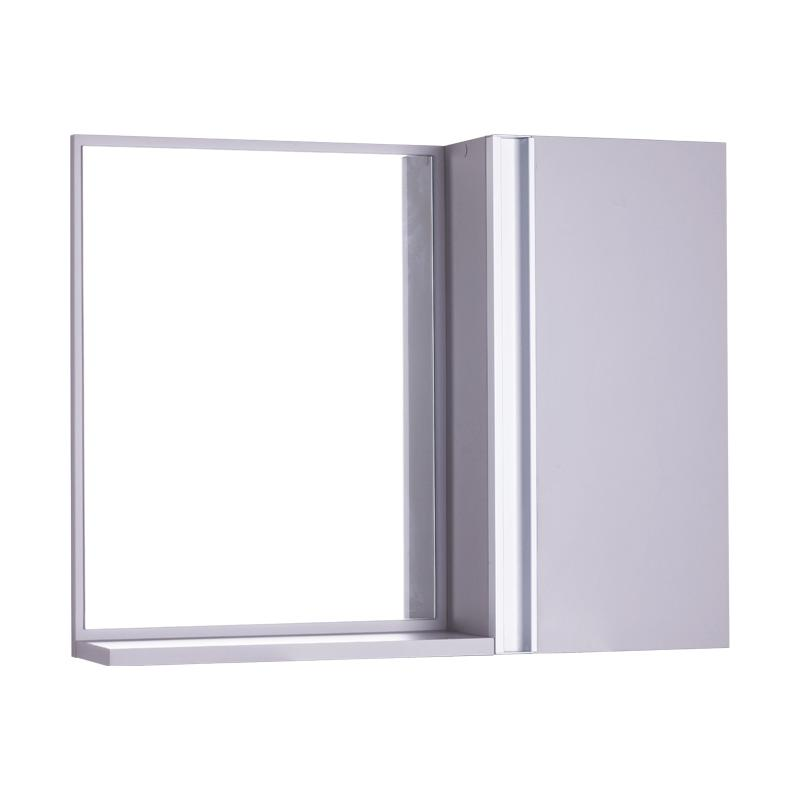 Espelho para Banheiro com Armário Cinza claro Barra Vertical Espelho para Banheiro com Armário Cinza claro Barra Vertical
