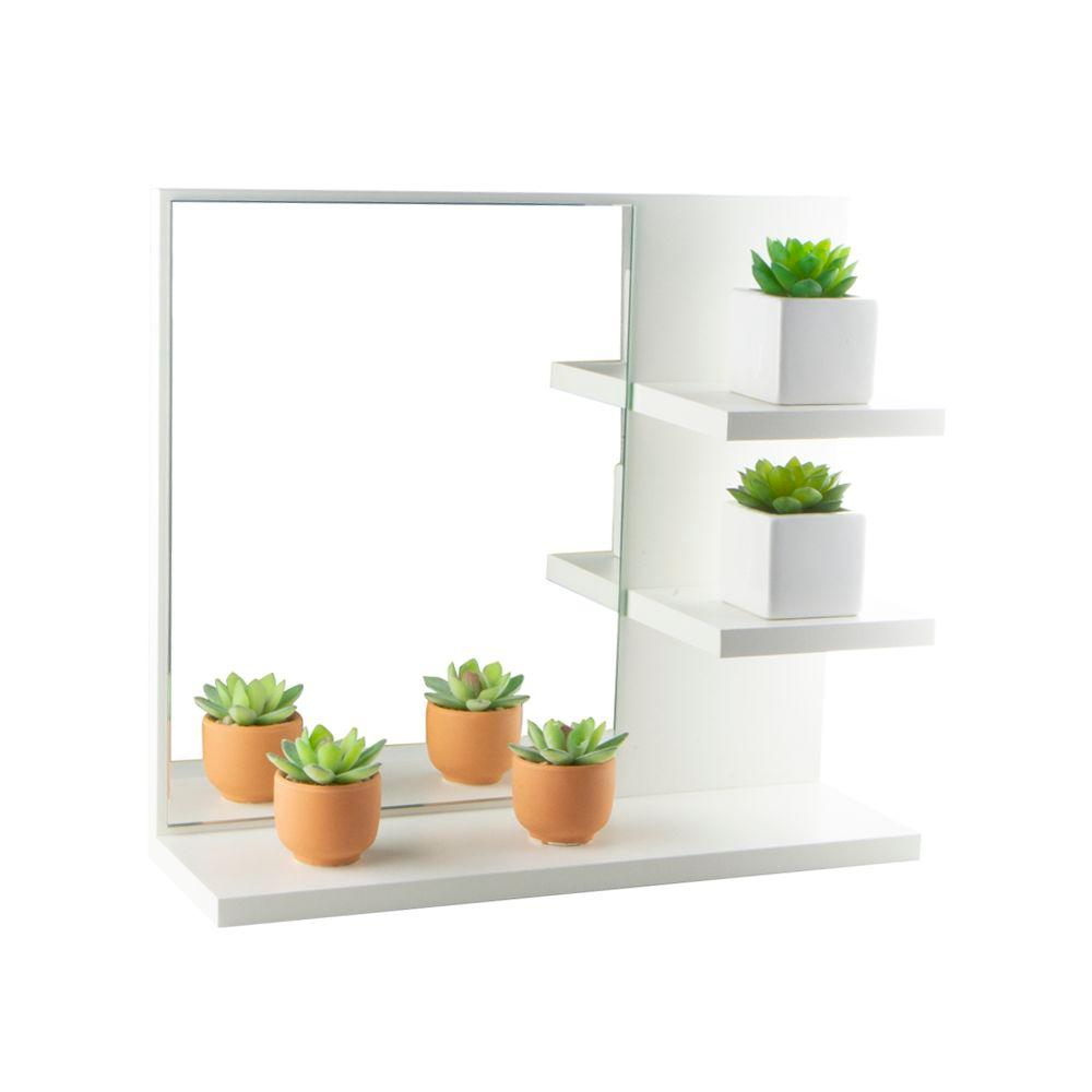 Espelho para Banheiro com Armário Branco Nice 40cm Espelho para Banheiro com Armário Branco Nice 40cm