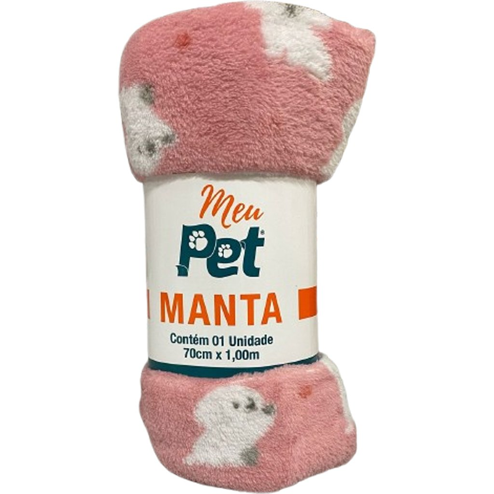 Manta Pet Microfibra 100% Poliéster 70x100cm Cachorrinho Rosa Manta Pet Microfibra 100% Poliéster 70x100cm Cachorrinho Rosa