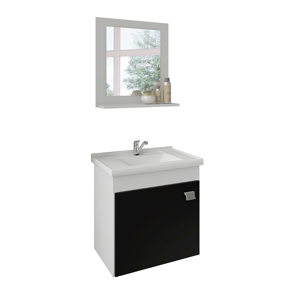 Conjunto de Banheiro Iris Branco e Preto Conjunto de Banheiro Iris Branco e Preto