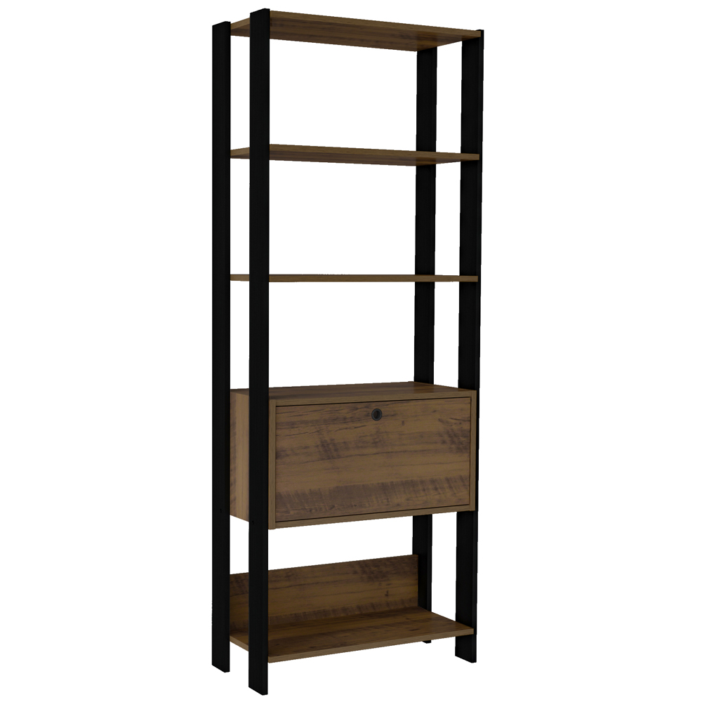 Estante Livreiro 1 Porta 166X63 cm Pinho Preto ARLY Estante Livreiro 1 Porta 166X63 cm Pinho Preto ARLY