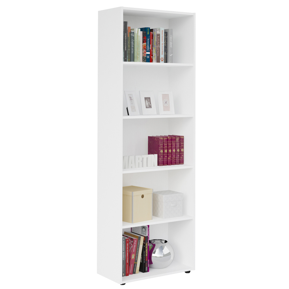 Estante Livreiro 5 Prateleiras 180X60 cm Branco ARLY Estante Livreiro 5 Prateleiras 180X60 cm Branco ARLY