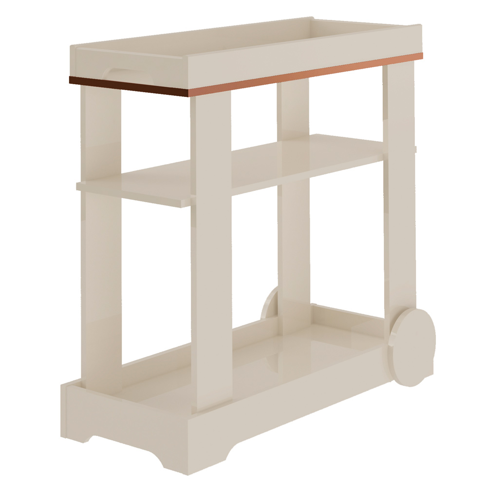 Carrinho Bar Com Rodizios 80 cm 4627 Off White ARLY Carrinho Bar Com Rodizios 80 cm 4627 Off White ARLY