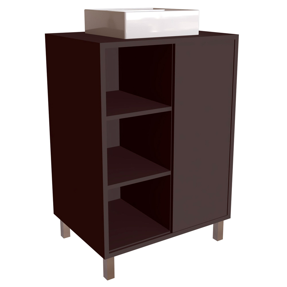 Gabinete 1 Porta Correr 60 cm Cuba Branca BL7250 Grafite FAEM Gabinete 1 Porta Correr 60 cm Cuba Branca BL7250 Grafite FAEM