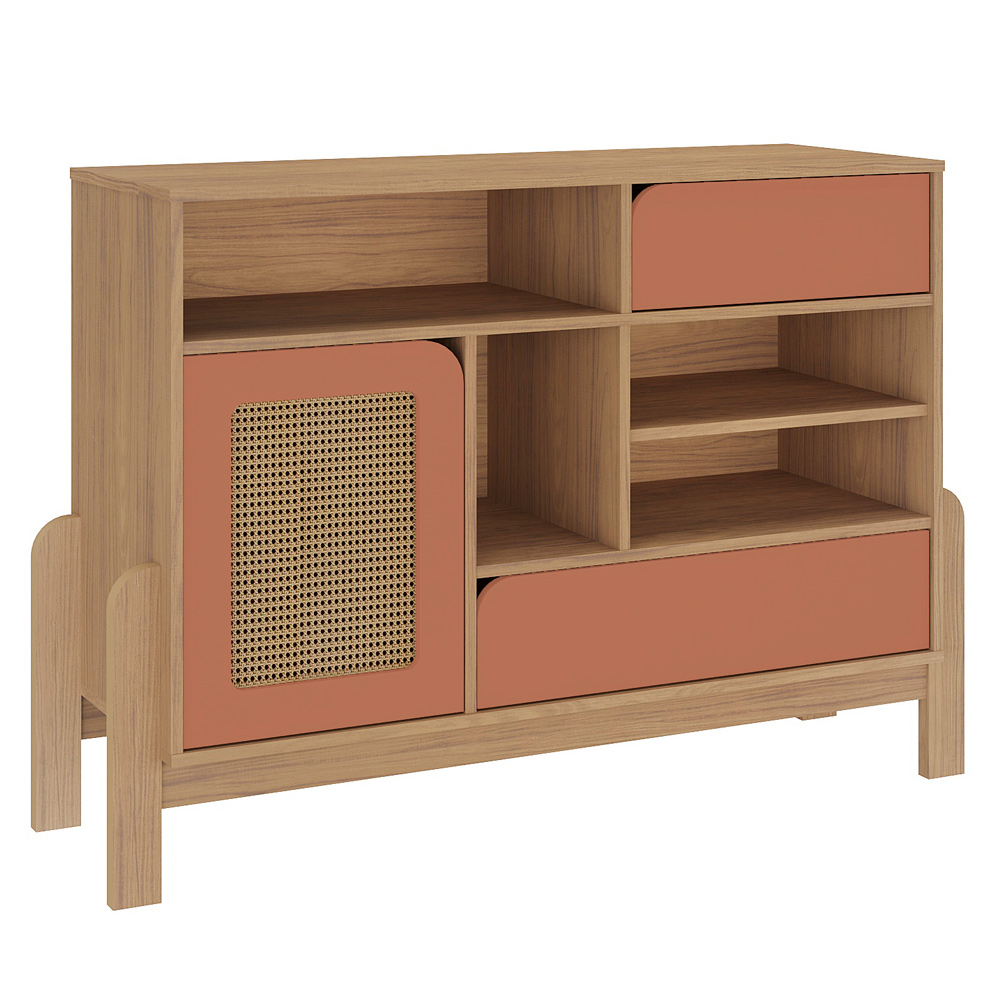 Buffet Aparador 1P 2G 122 cm 4579 Carvalho Terracota ARLY Buffet Aparador 1P 2G 122 cm 4579 Carvalho Terracota ARLY