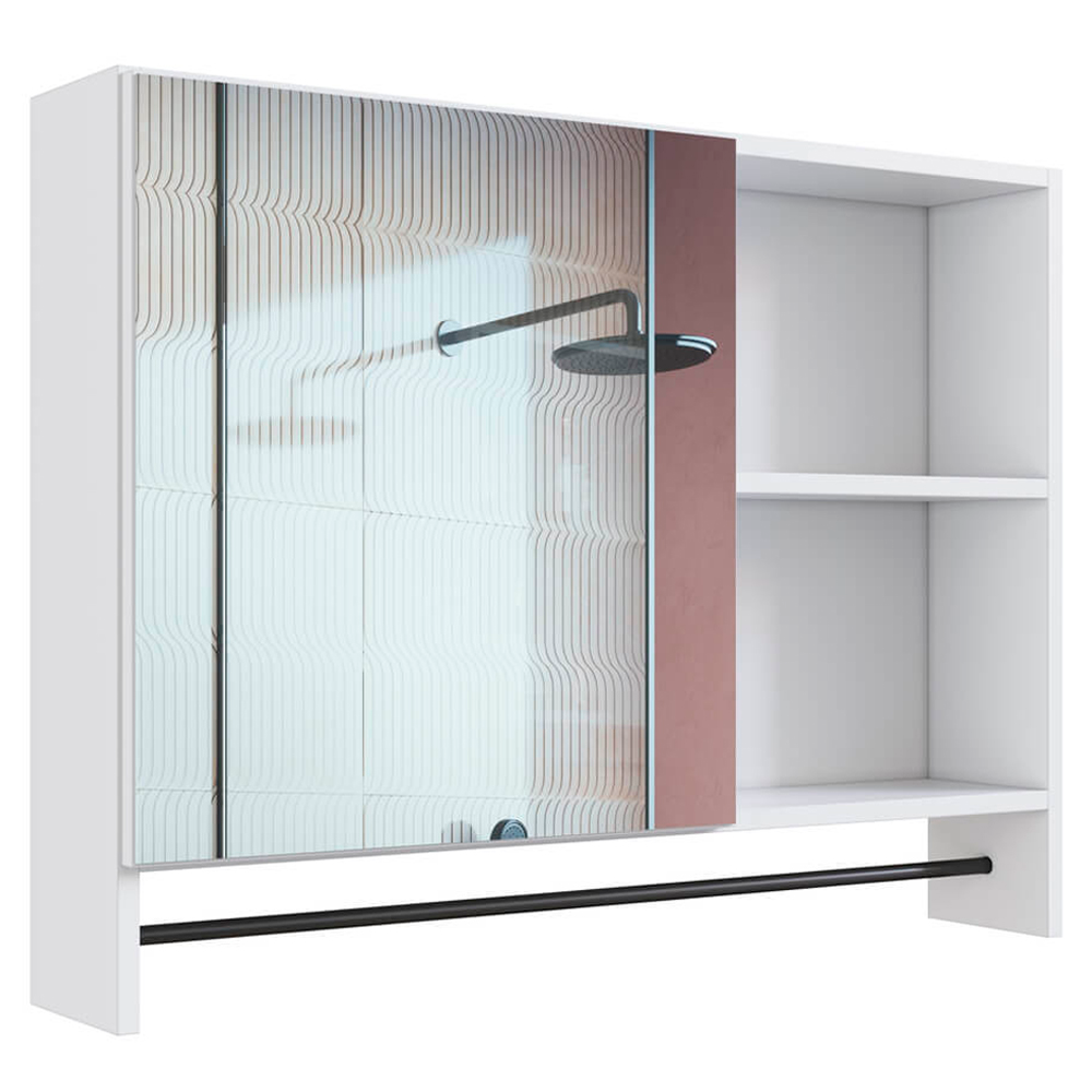 Armario Para Banheiro 01 Porta Com Espelho 80cm Branco PRODDY Armario Para Banheiro 01 Porta Com Espelho 80cm Branco PRODDY