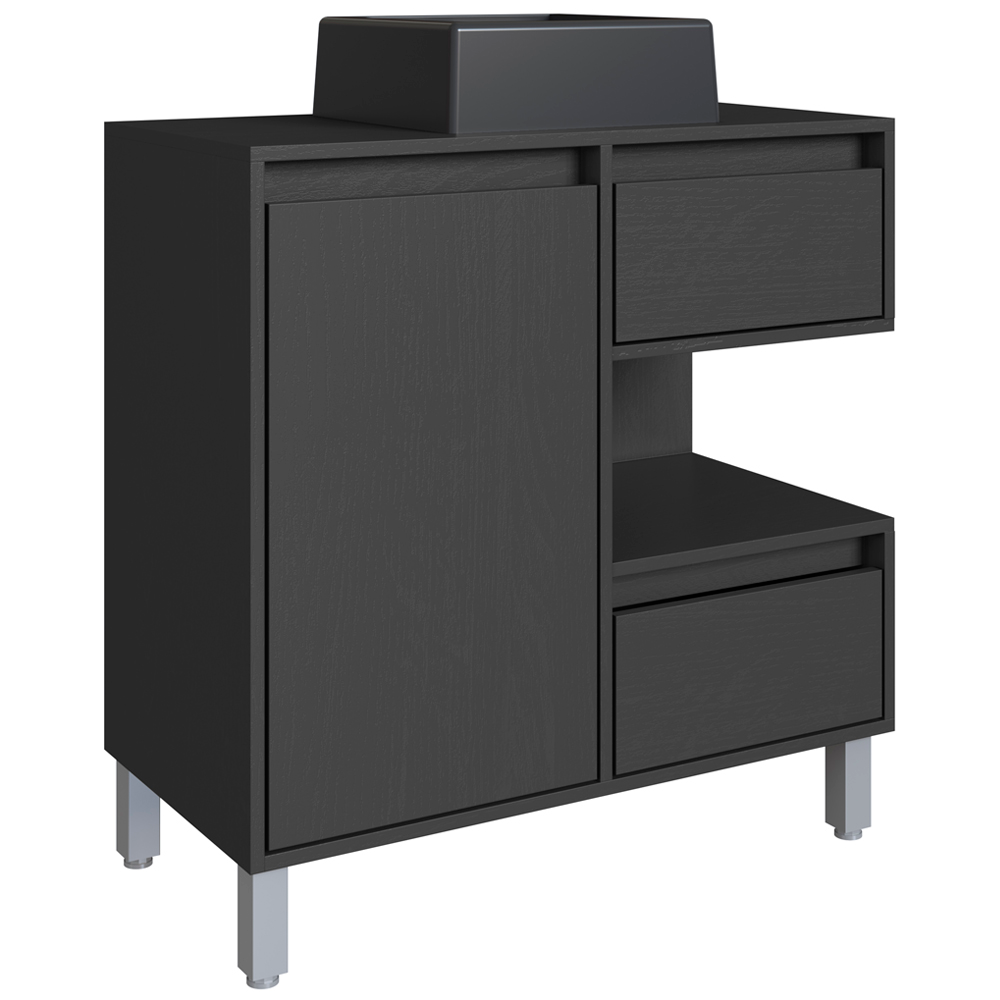 Gabinete Suspenso 80 cm Cuba Preta BL2001 Grafite FAEM Gabinete Suspenso 80 cm Cuba Preta BL2001 Grafite FAEM