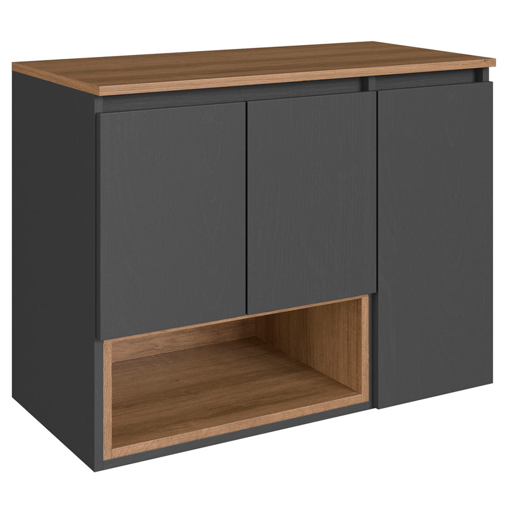 Gabinete Suspenso 3 Portas Com Tampo BL9220 Mell Grafite FAEM Gabinete Suspenso 3 Portas Com Tampo BL9220 Mell Grafite FAEM