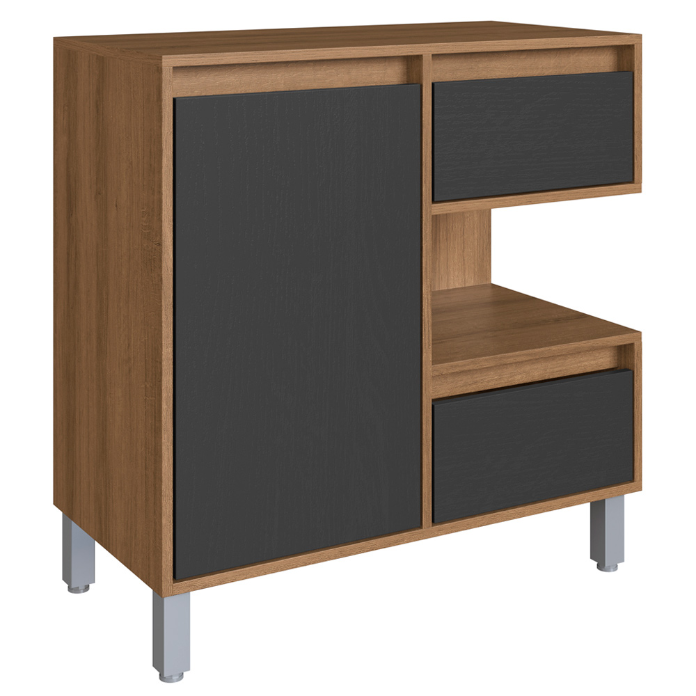 Gabinete Suspenso 1 Porta e 2 Gavetas 80 cm BL2001 Mell Grafite FAEM Gabinete Suspenso 1 Porta e 2 Gavetas 80 cm BL2001 Mell Grafite FAEM
