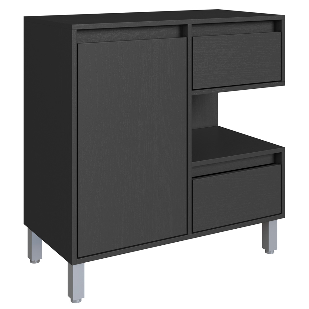 Gabinete Suspenso 1 Porta e 2 Gavetas 80 cm BL2001 Grafite FAEM Gabinete Suspenso 1 Porta e 2 Gavetas 80 cm BL2001 Grafite FAEM
