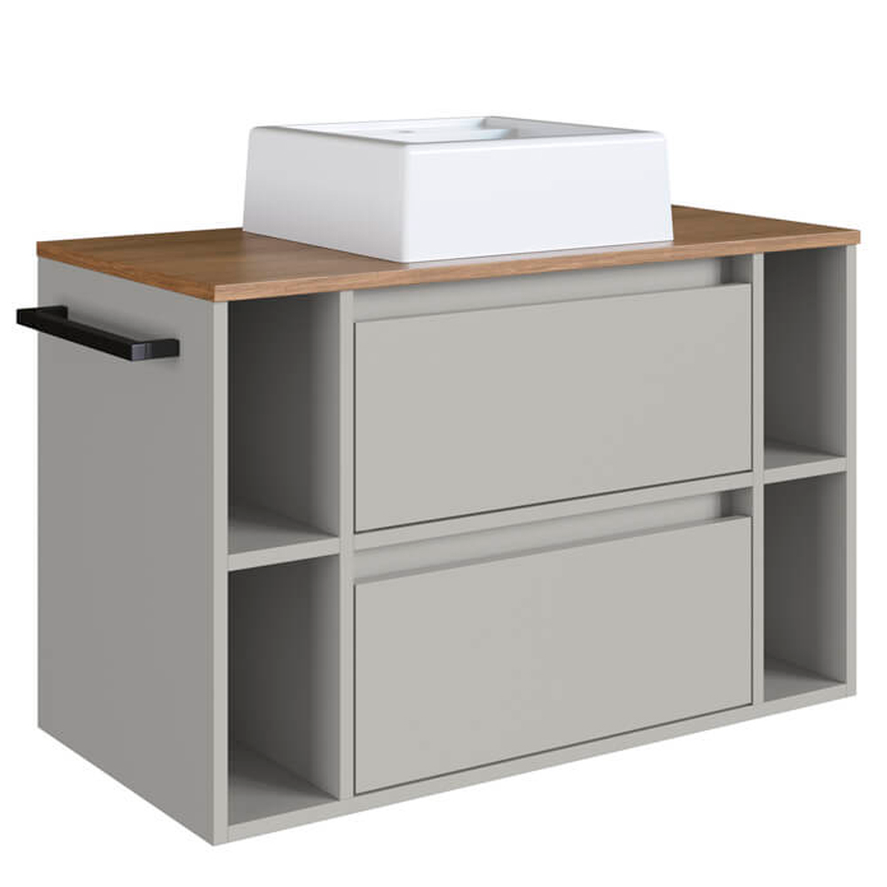 Gabinete Para Banheiro Com Cuba 01 Porta 80cm Mel Arenas PRODDY Gabinete Para Banheiro Com Cuba 01 Porta 80cm Mel Arenas PRODDY
