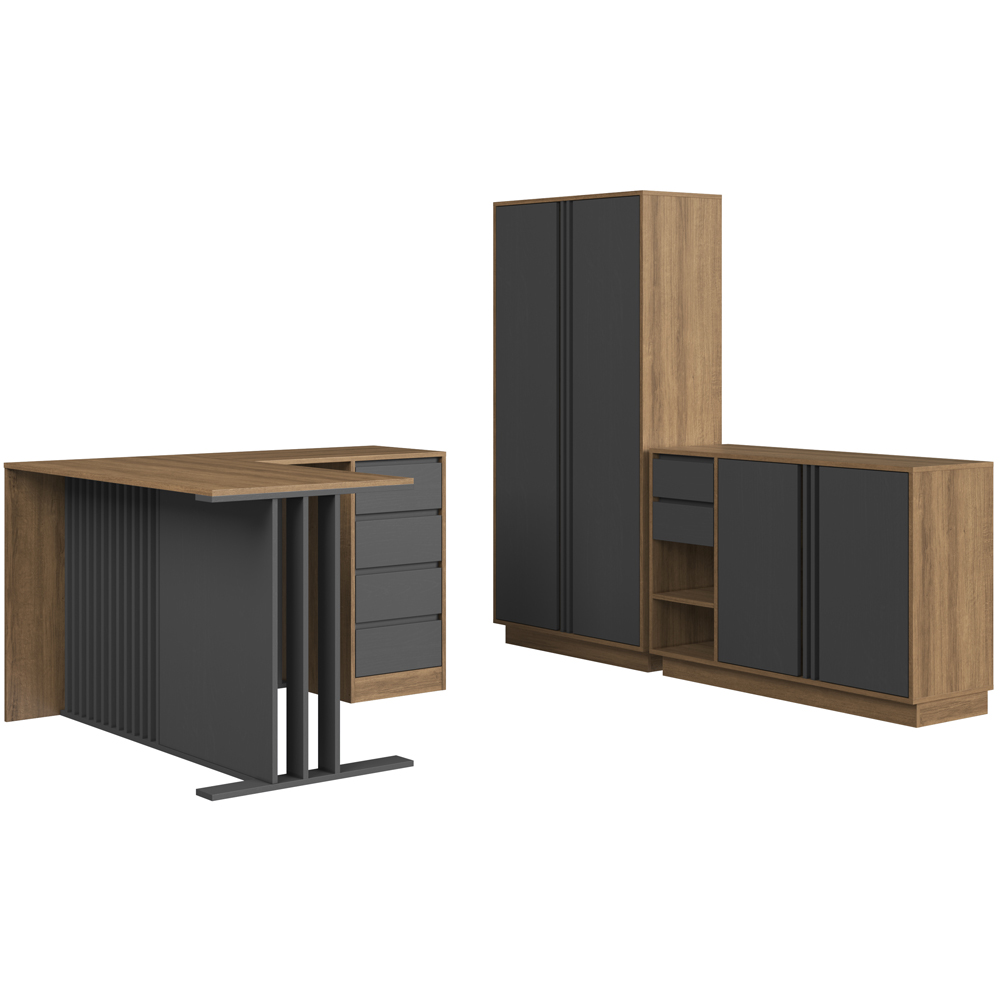 Conjunto Escritorio 3 Peças Office CM5020 Mel Grafite FAEM Conjunto Escritorio 3 Peças Office CM5020 Mel Grafite FAEM