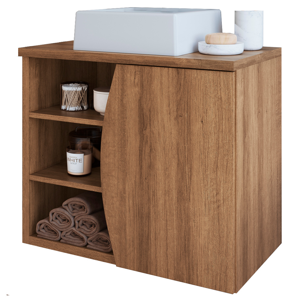 Gabinete Suspenso Com Cuba Branca 70 cm BL9680 Mell FAEM Gabinete Suspenso Com Cuba Branca 70 cm BL9680 Mell FAEM
