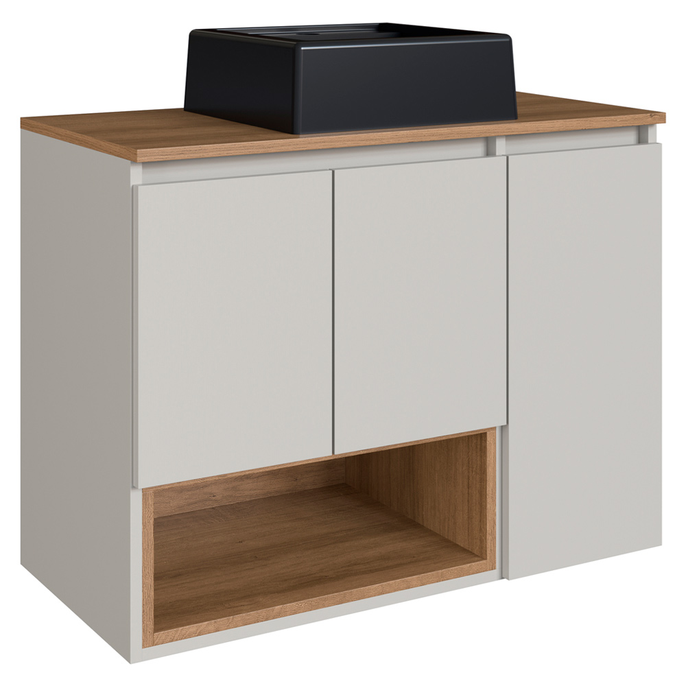 Gabinete Suspenso 80 cm Com Cuba Preta BL9220 Mell Arenas FAEM Gabinete Suspenso 80 cm Com Cuba Preta BL9220 Mell Arenas FAEM
