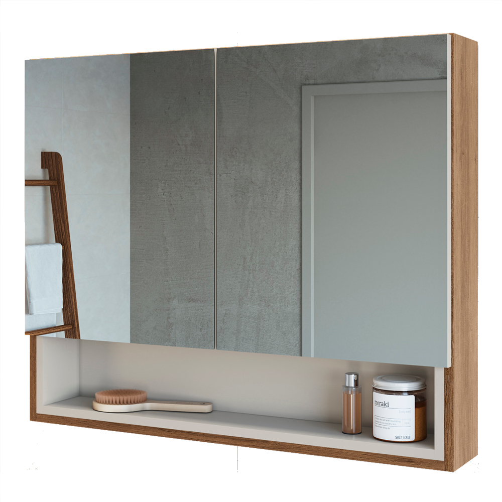 Espelheira 2 Portas e Nicho 80 cm ES8240 Mell Arenas FAEM Espelheira 2 Portas e Nicho 80 cm ES8240 Mell Arenas FAEM