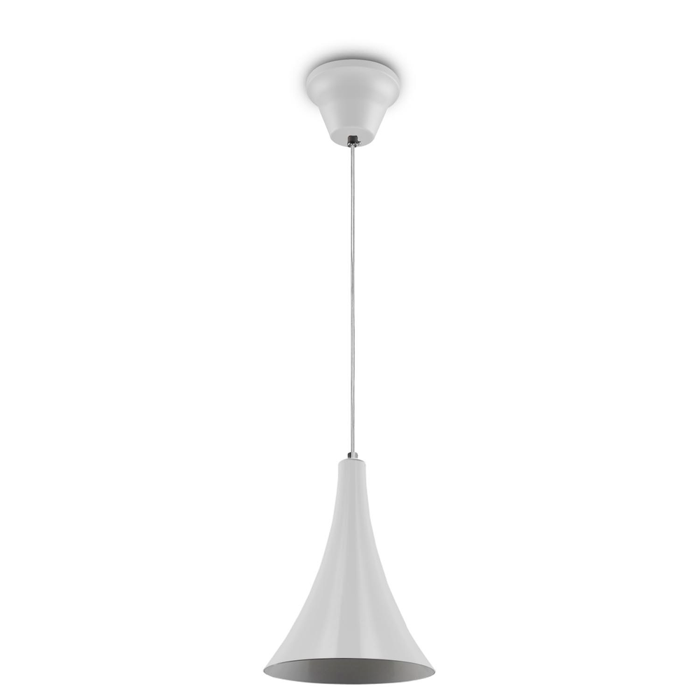 Lustre Pendente 458 1 Lâmpada Soquete E27 Branca Lustre Pendente 458 1 Lâmpada Soquete E27 Branca