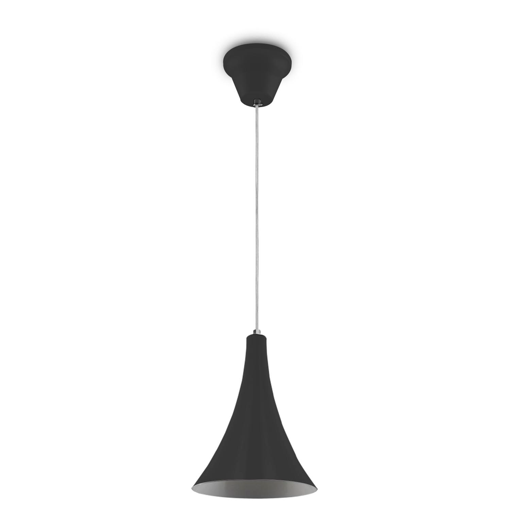 Lustre Pendente 458 1 Lâmpada Soquete E27 Preta Lustre Pendente 458 1 Lâmpada Soquete E27 Preta