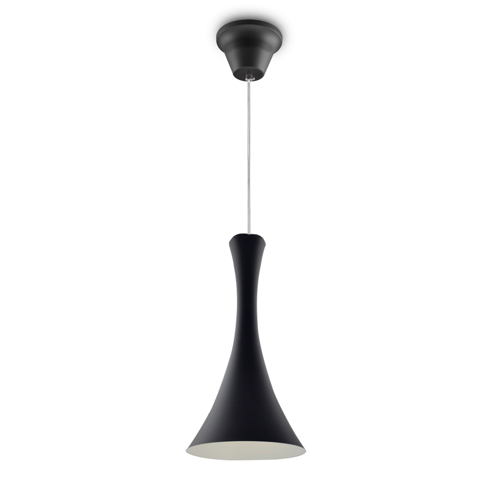 Lustre Pendente 258 1 Lâmpada Soquete E27 Preta Lustre Pendente 258 1 Lâmpada Soquete E27 Preta
