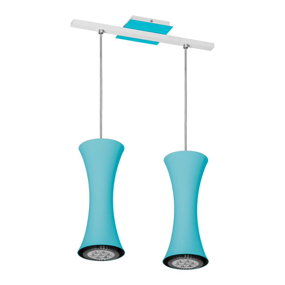 Lustre Pendente Design 7922 2 Lâmpadas Gu10 Azul Lustre Pendente Design 7922 2 Lâmpadas Gu10 Azul
