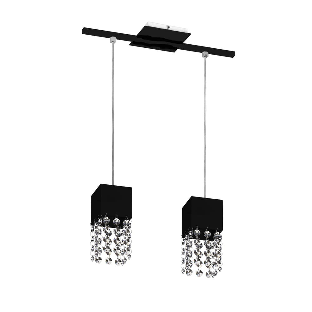 Lustre Pendente 3292 2 Lâmpadas Soquete E27 Preta