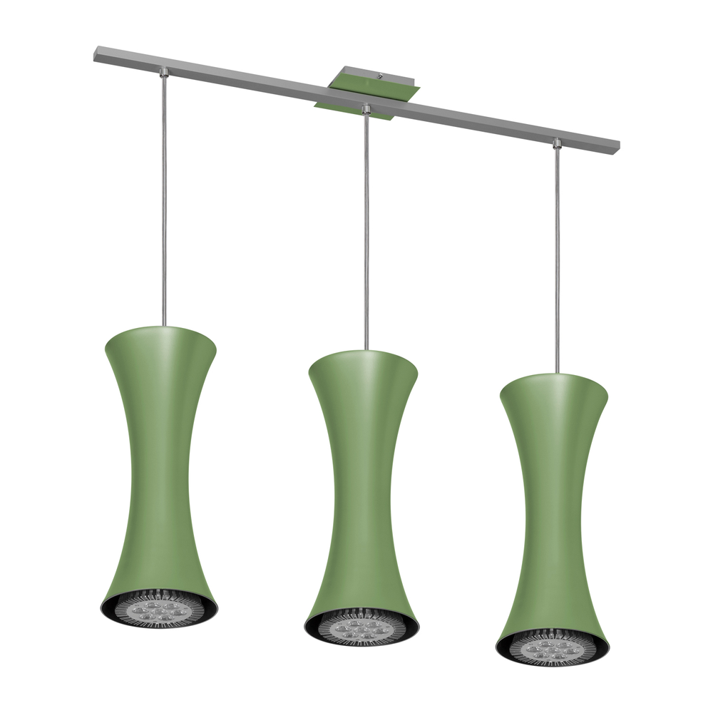 Lustre Pendente Design 7923 3 Lâmpadas Gu10 Verde Lustre Pendente Design 7923 3 Lâmpadas Gu10 Verde