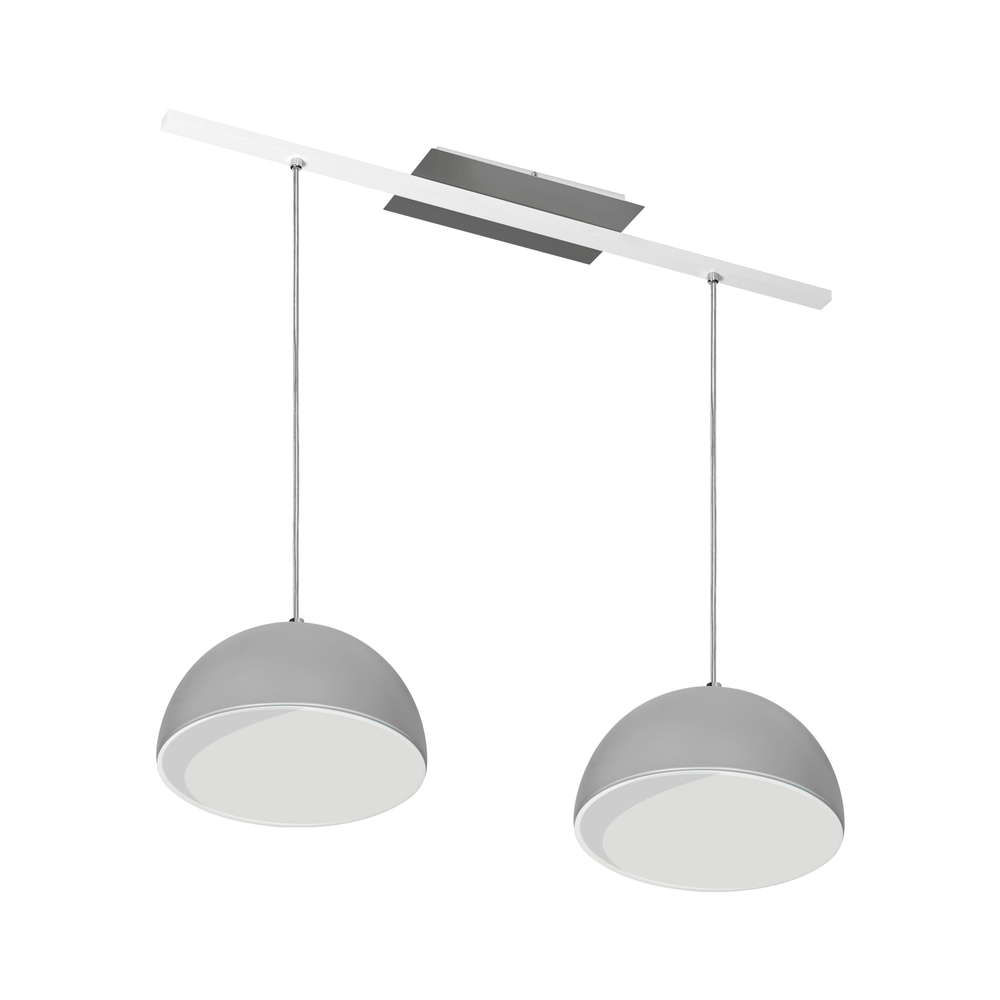 Lustre Pendente Design 7632 2 Lâmpadas E27 Prata Lustre Pendente Design 7632 2 Lâmpadas E27 Prata