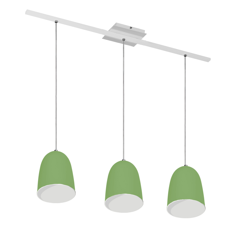 Lustre Pendente Design 7743 3 Lâmpadas E27 Verde Lustre Pendente Design 7743 3 Lâmpadas E27 Verde