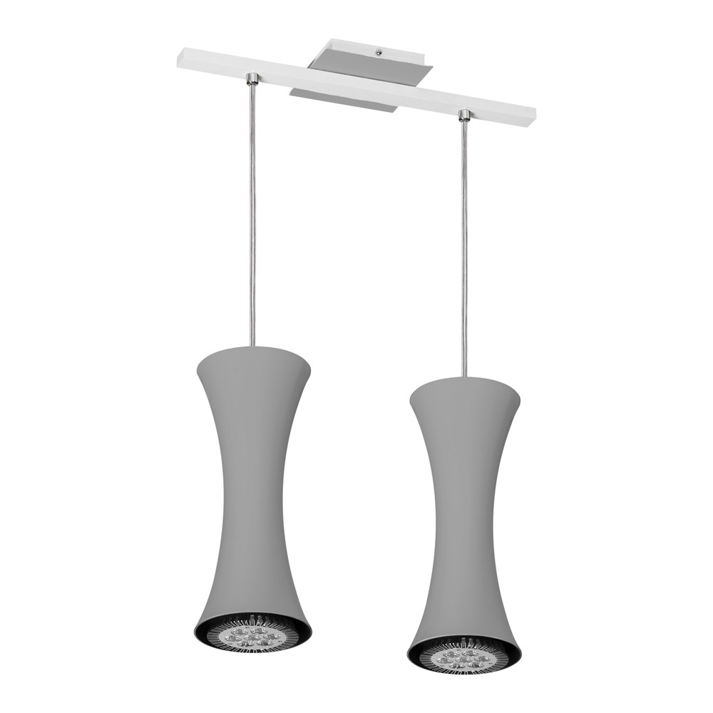Lustre Pendente 7932 2 Lâmpadas Soquete E27 Prata Lustre Pendente 7932 2 Lâmpadas Soquete E27 Prata